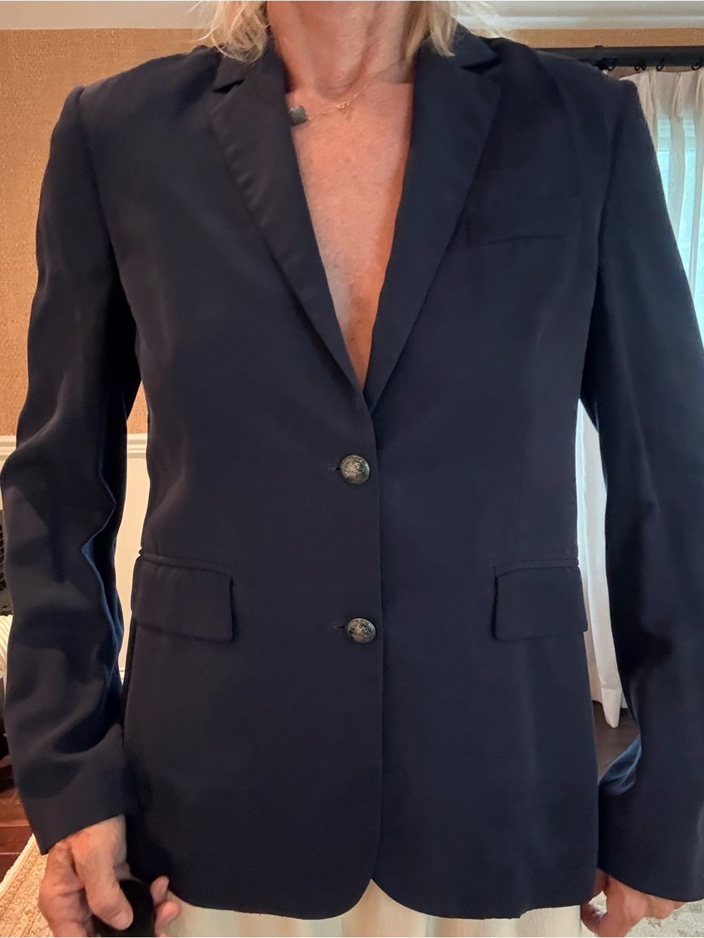 Etro Navy Single-Breasted Tailored Blazer